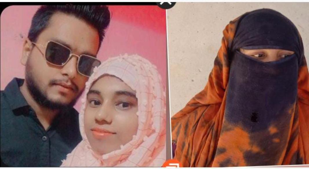 বামদিকে দুই অভিযুক্ত।ডান দিকে নির্যাতিতা।